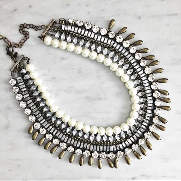 Chico's Jewelry - Chico’s Rhinestone Pearl Statement Necklace